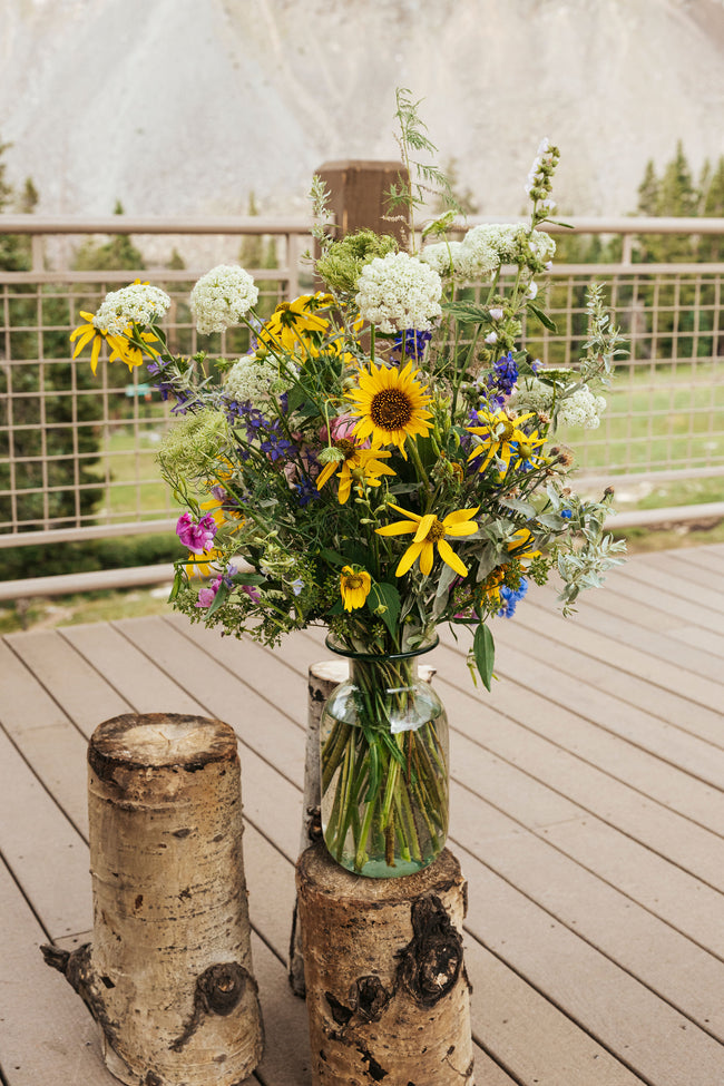 Late July Wedding Altar Arrangements