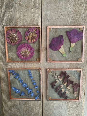 Pressed Flower Coaster Set (4)